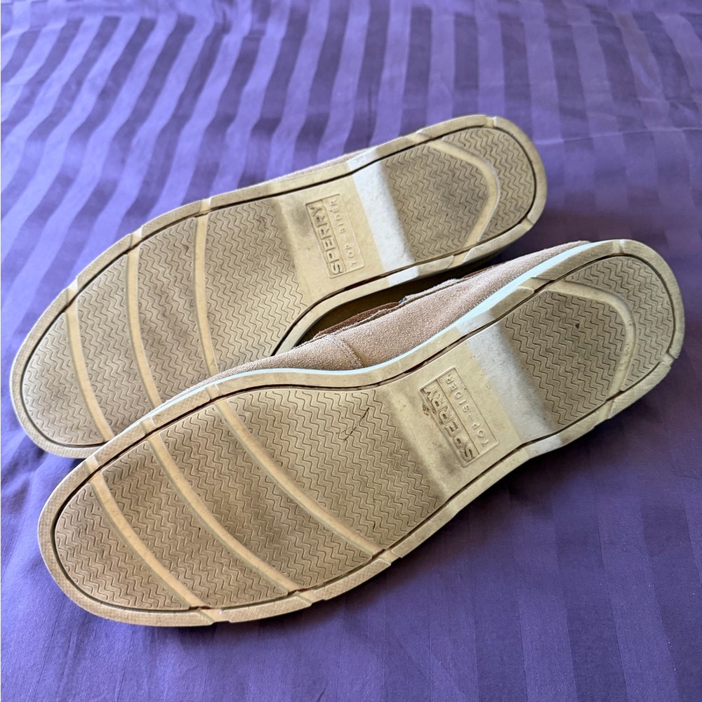 Men's Sperry Suede Boat Shoes in Tan - Picture 3 of 5
